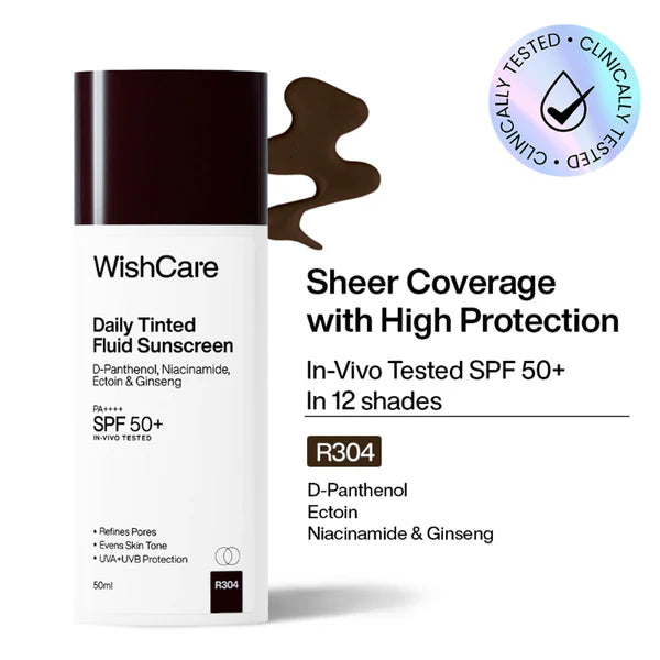 Wishcare Daily Fluid Tinted Sunscreen SPF50PA++++ - R304 - 50 ml