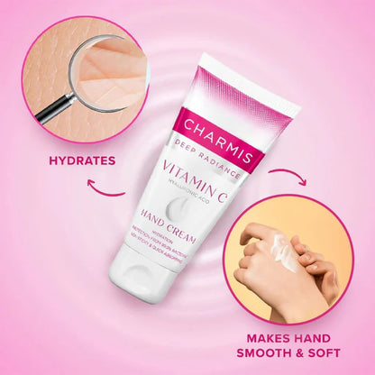 Charmis Deep Radiance Vitamin C Cream for Hands with Hyaluronic Acid - 150 gm