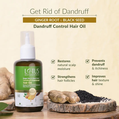 Lotus Botanicals Ginger Root & Black Seed Dandruff Control Hair Oil - 100 ml