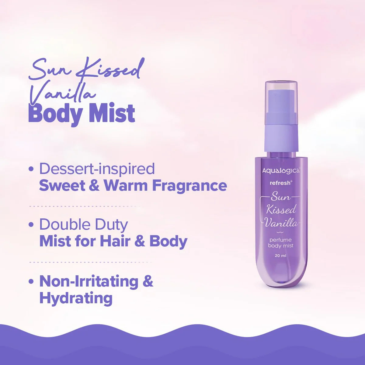 Aqualogica Refresh+ Vanilla Body Care Gift Set Kit - combo