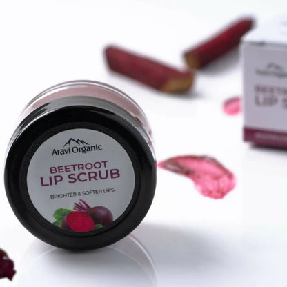 Aravi Organic Beetroot Lip Lightening Scrub Balm - 15 gm