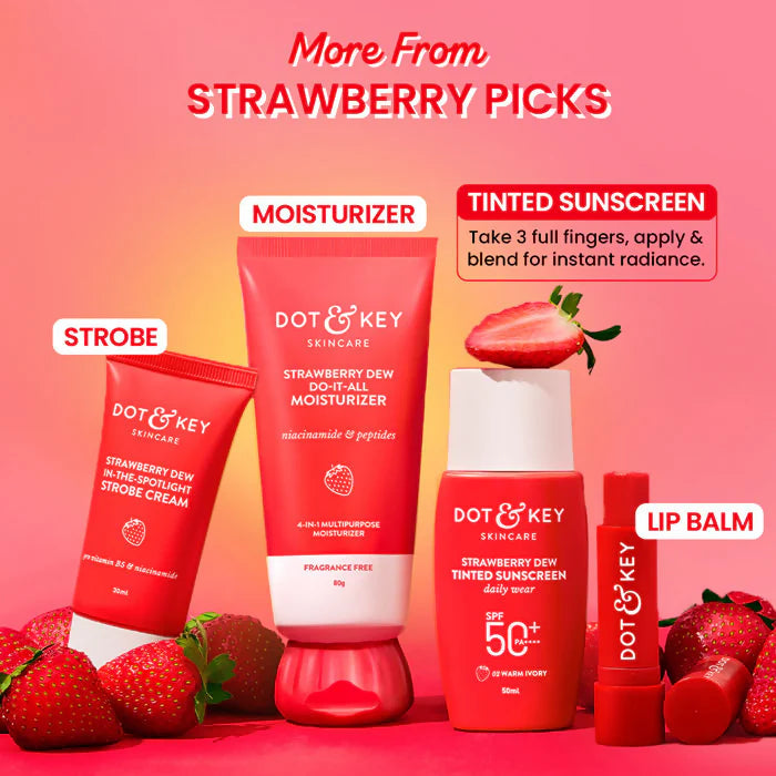 Dot & Key Strawberry Dew Tinted Sunscreen SPF 50+ PA++++ - 02 Warm Ivory - 50 gm