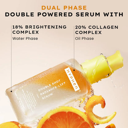 Hyphen Double Shot Face Serum with 18% Brightening & 20% Collagen - 50 ml