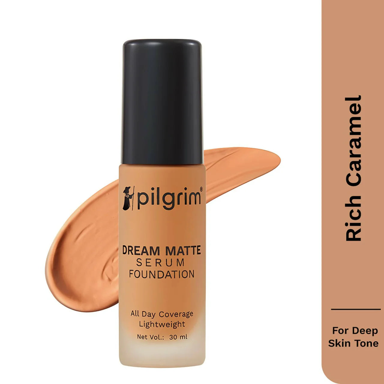 Pilgrim Dream Matte Serum Foundation With Matte & Poreless All Day Coverage Lightweight - Rich Caramel