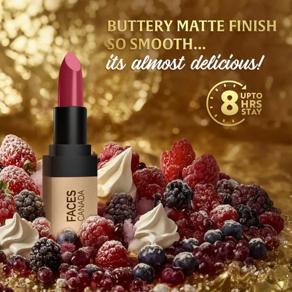 Faces Canada Comfy Matte Velvet Touch Lipstick - Acai Parfait 12 - 4.2 gm