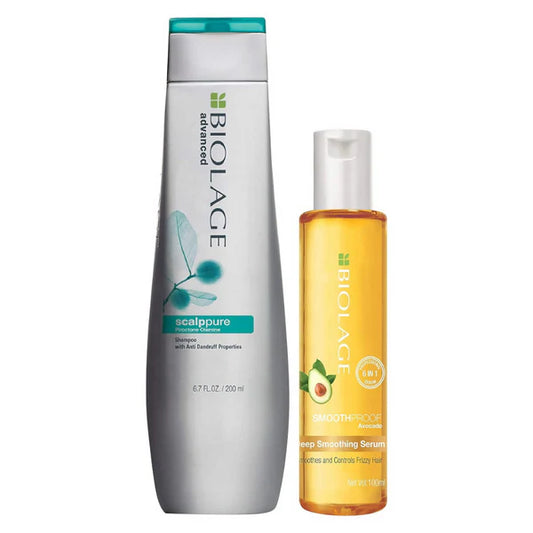 Matrix Biolage Scalppure Anti-Dandruff Shampoo And Smoothproof Serum Combo - combo