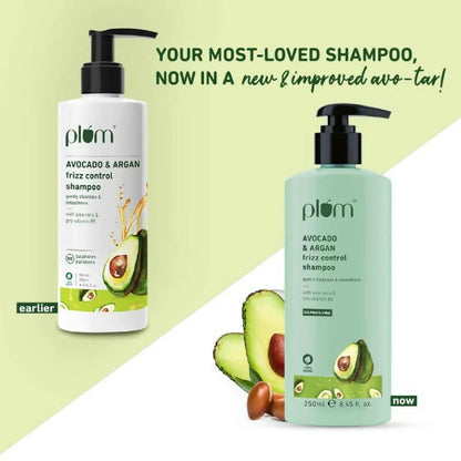 Plum Avocado & Argan Oil Sulphate-Free Shampoo For Frizzy Hair - 250 ml