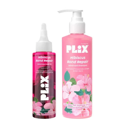 PLIX The Plant Fix Hibiscus Bond Repair Advanced Hair Oil & Shampoo - combo
