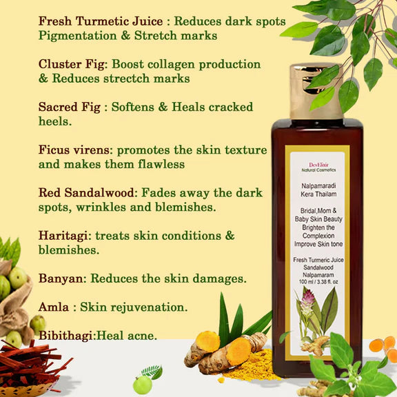 DevElixir Nalpamaradi Kera Thailam Skin Bright & Even Tone - 100 ml