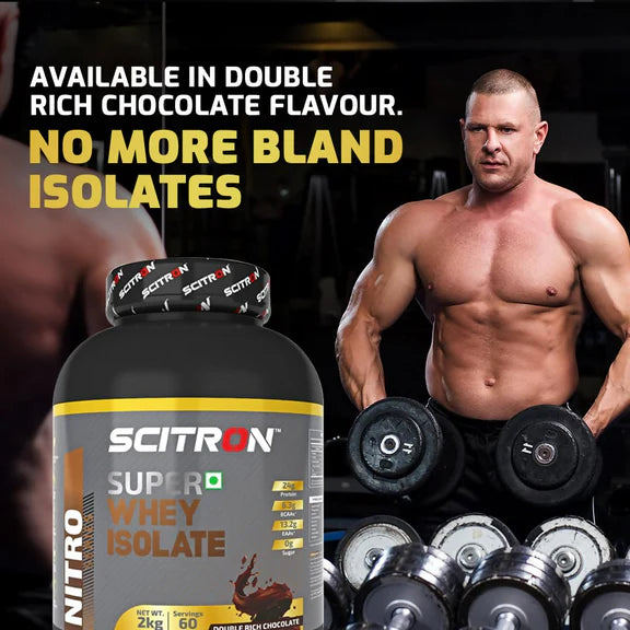 Scitron Super Whey Isolate Protein Powder - Double Rich Chocolate - 2 kg