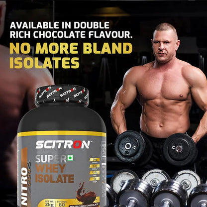 Scitron Super Whey Isolate Protein Powder - Double Rich Chocolate - 2 kg