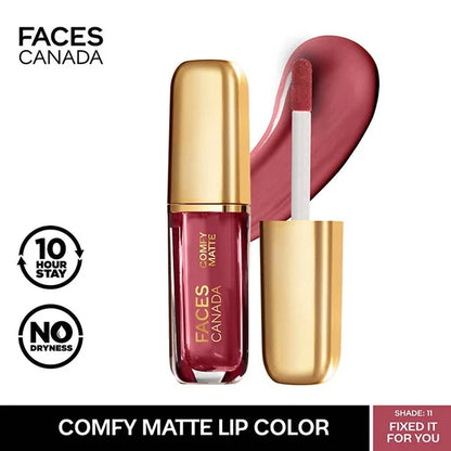 Faces Canada Comfy Matte Liquid Lipstick-Fixed It For You 11 - 3 ml