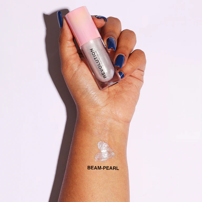 Makeup Revolution Shimmer Bomb Lipgloss-Infused With Vitamin E For Extra Nourishment - Beam Pearl - 4.5 ml