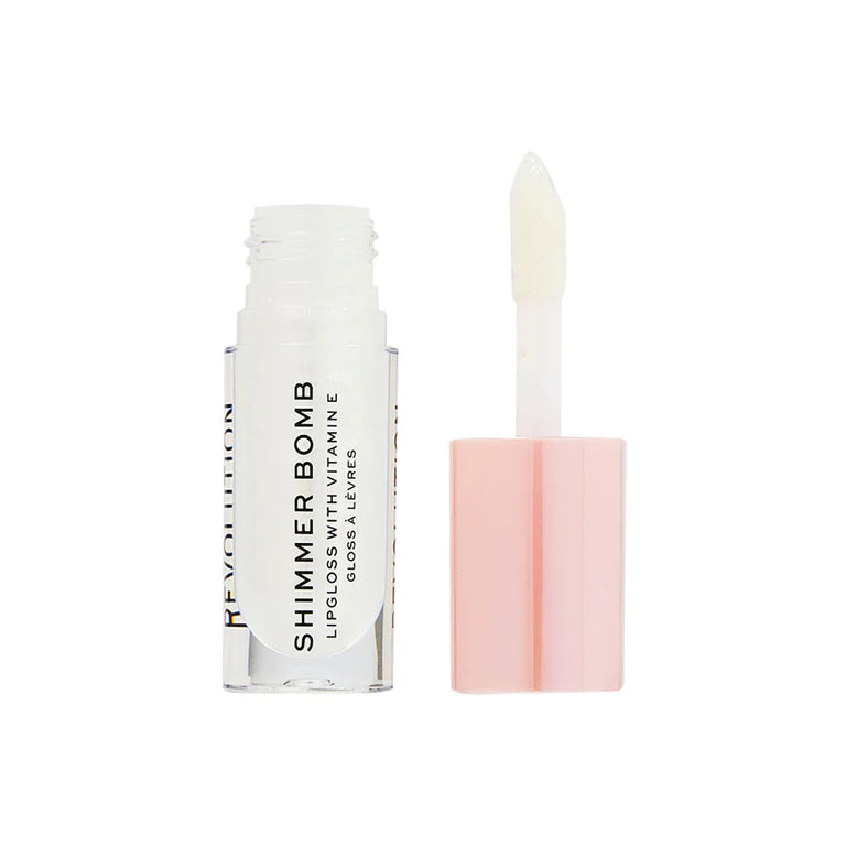 Makeup Revolution Shimmer Bomb Lipgloss-Infused With Vitamin E For Extra Nourishment - Beam Pearl - 4.5 ml