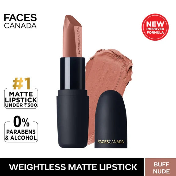 Faces Canada Weightless Matte Finish Lipstick - Buff Nude 05 - 4 gm