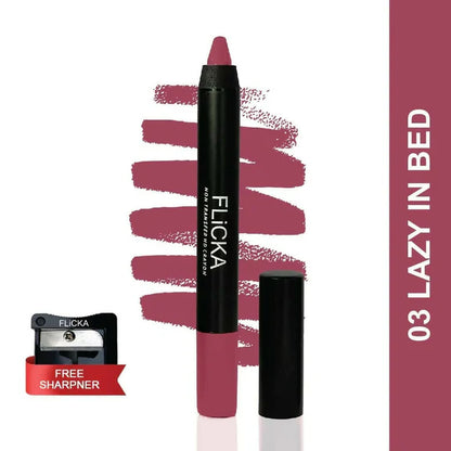 FLiCKA Lasting Lipsence Crayon Lipstick 03 Lazy In Bed - Coral - 10 gm