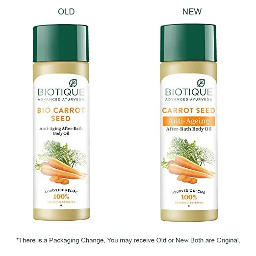 Biotique Advanced Ayurveda Bio Carrot Seed Anti-Aging After-Bath Body Oil - 120 ml