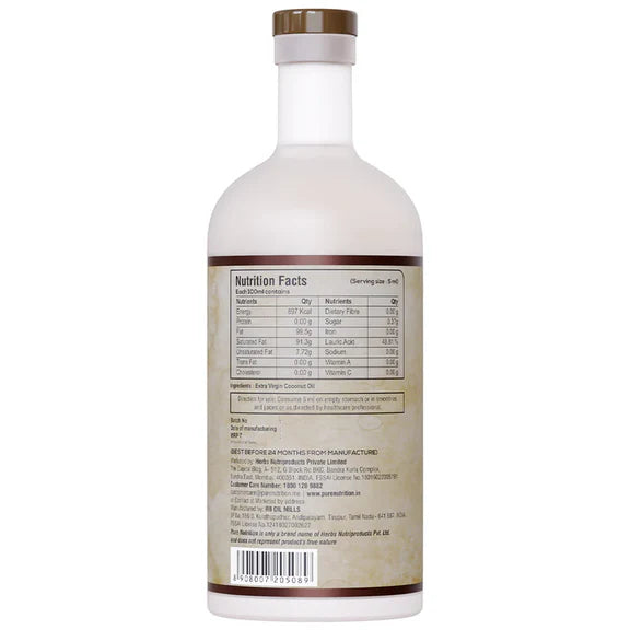Pure Nutrition Cold Pressed Raw Virgin Coconut Oil - 750 gm