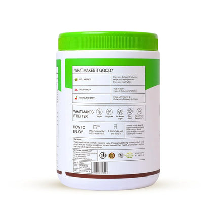 OZiva Vegan Collagen Builder with Biotin & Vitamin C For Brighter & Youthful Skin | Collagen Supplement For Women & Men | Plant Based Collagen Powder -200 gm - Berry Orange
