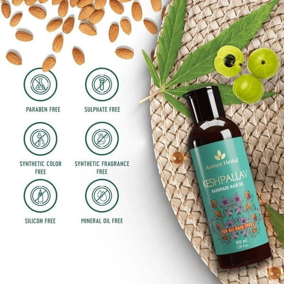 Avimee Herbal Keshpallav Hair Oil & Hairtone PV 1 Handmade Scalp Spray Combo With Rosemary, Amla, Methi & Bhringraj - Combo