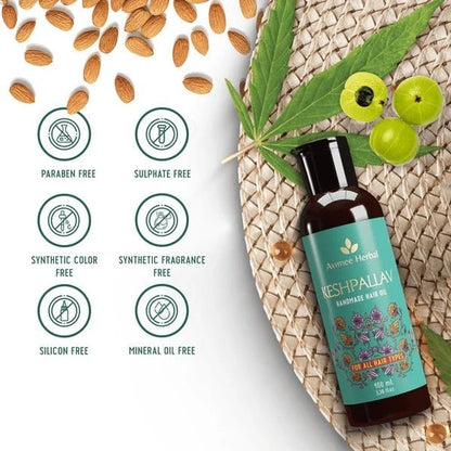 Avimee Herbal Keshpallav Hair Oil & Hairtone PV 1 Handmade Scalp Spray Combo With Rosemary, Amla, Methi & Bhringraj - Combo