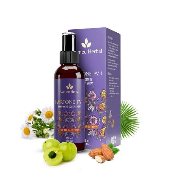 Avimee Herbal Keshpallav Hair Oil & Hairtone PV 1 Handmade Scalp Spray Combo With Rosemary, Amla, Methi & Bhringraj - Combo