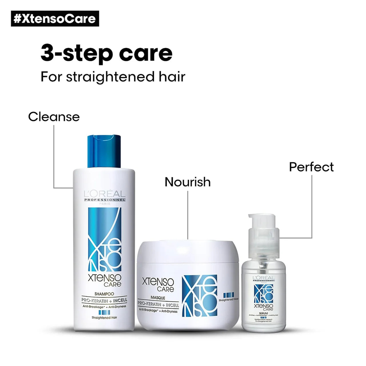 L'Oreal Paris Professionnel Xtenso Care Serum For Straightened Hair With Pro Keratin & Incell Technology -50 ml