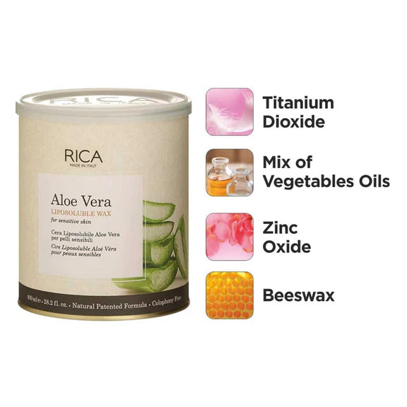 Rica Aloe Vera Liposoluable Hair Removal Wax Cream for Arms, Chest, Legs, Back, and Full Body - 800 ml