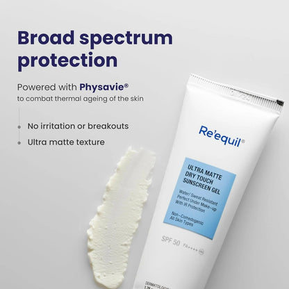 Re'equil Ultra Matte Dry Touch Sunscreen Gel SPF 50 PA++++ - 50 gm