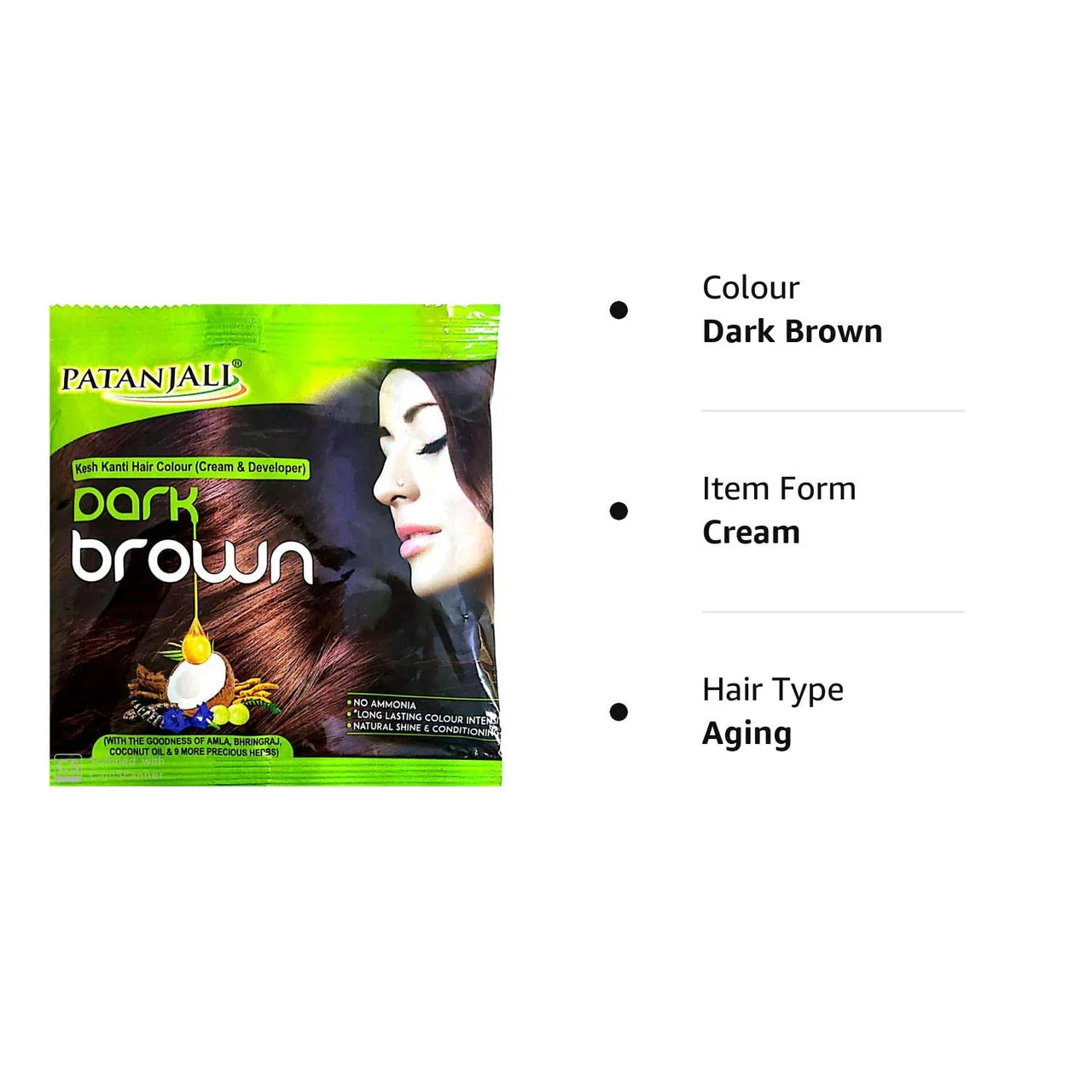 Patanjali Kesh Kanti Hair Colour (Cream & Developer) - Dark Brown -Dark Brown