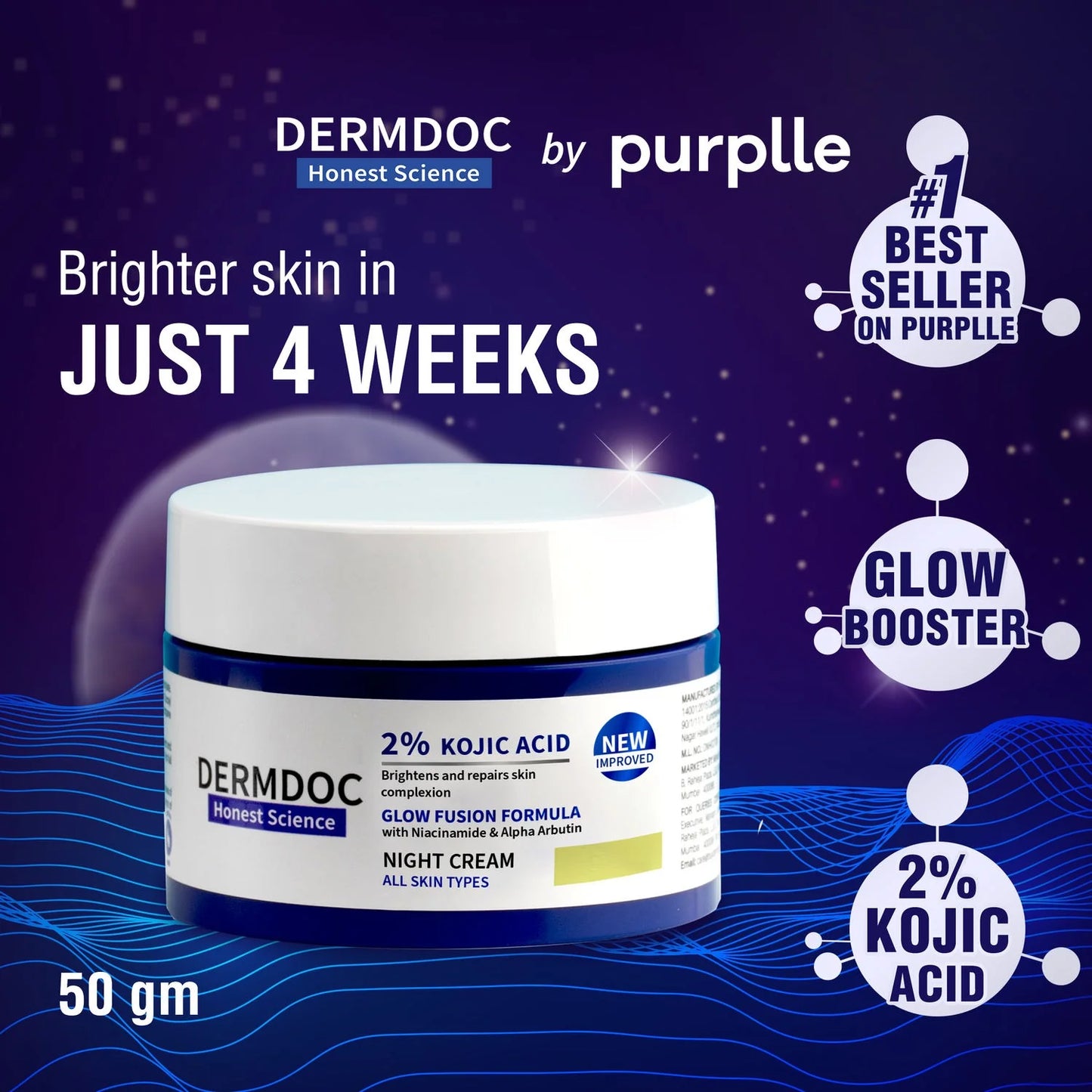 Dermdoc 2% Kojic Acid Night Cream - 50 gm