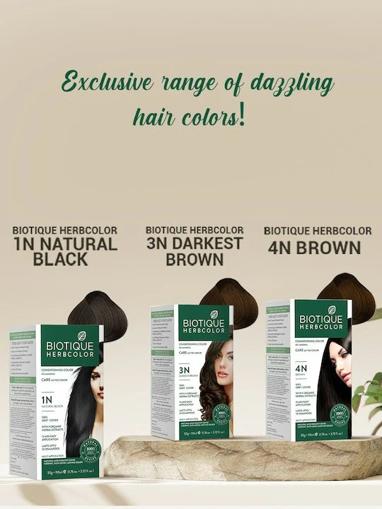Biotique Herbcolor 3N Darkest Brown 50Gm + 110Ml
