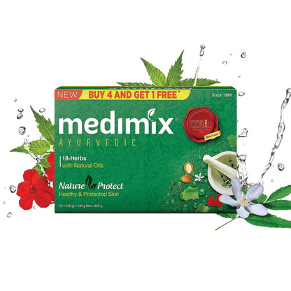 Medimix Ayurvedic Classic 18 Herbs Soap, 125 g (4 + 1 Offer Pack) - 625 gm