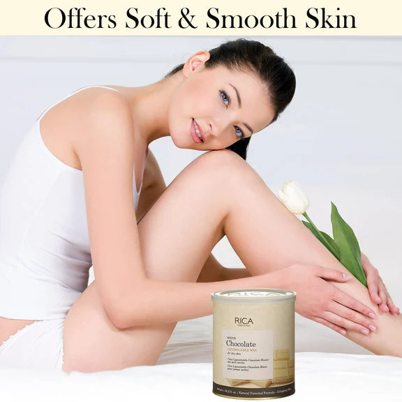 Rica White Chocolate Liposoluble Wax for Dry Skin With Natural Beeswax - 800 ml