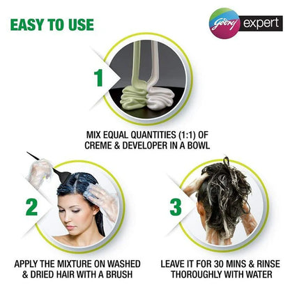 Godrej Expert Rich Creme Hair Natural Black Colour - Pack of 2