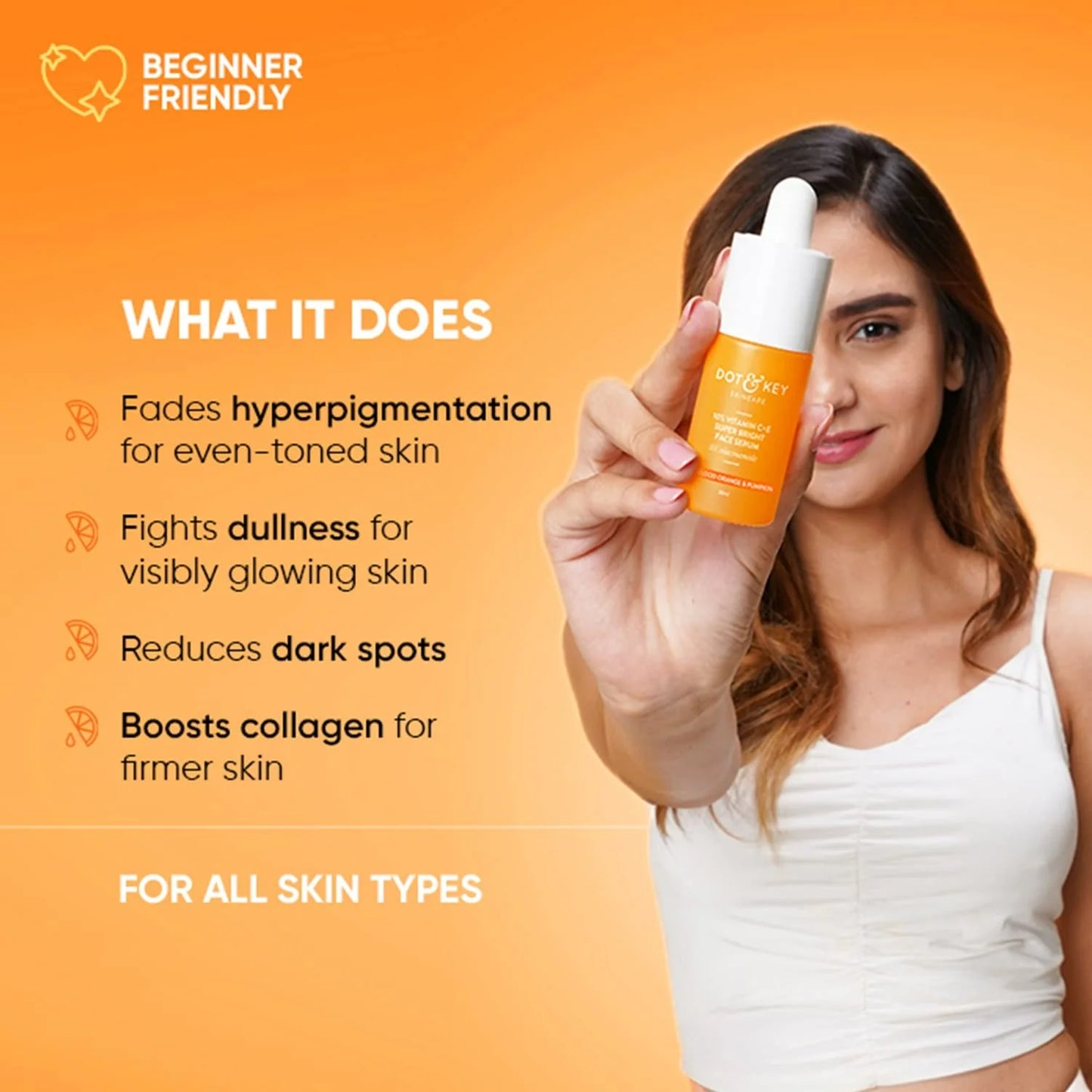 Dot & Key 10% Vitamin C+E Super Bright Face Serum With 5% Niacinamide, Glows Skin - 30 ml