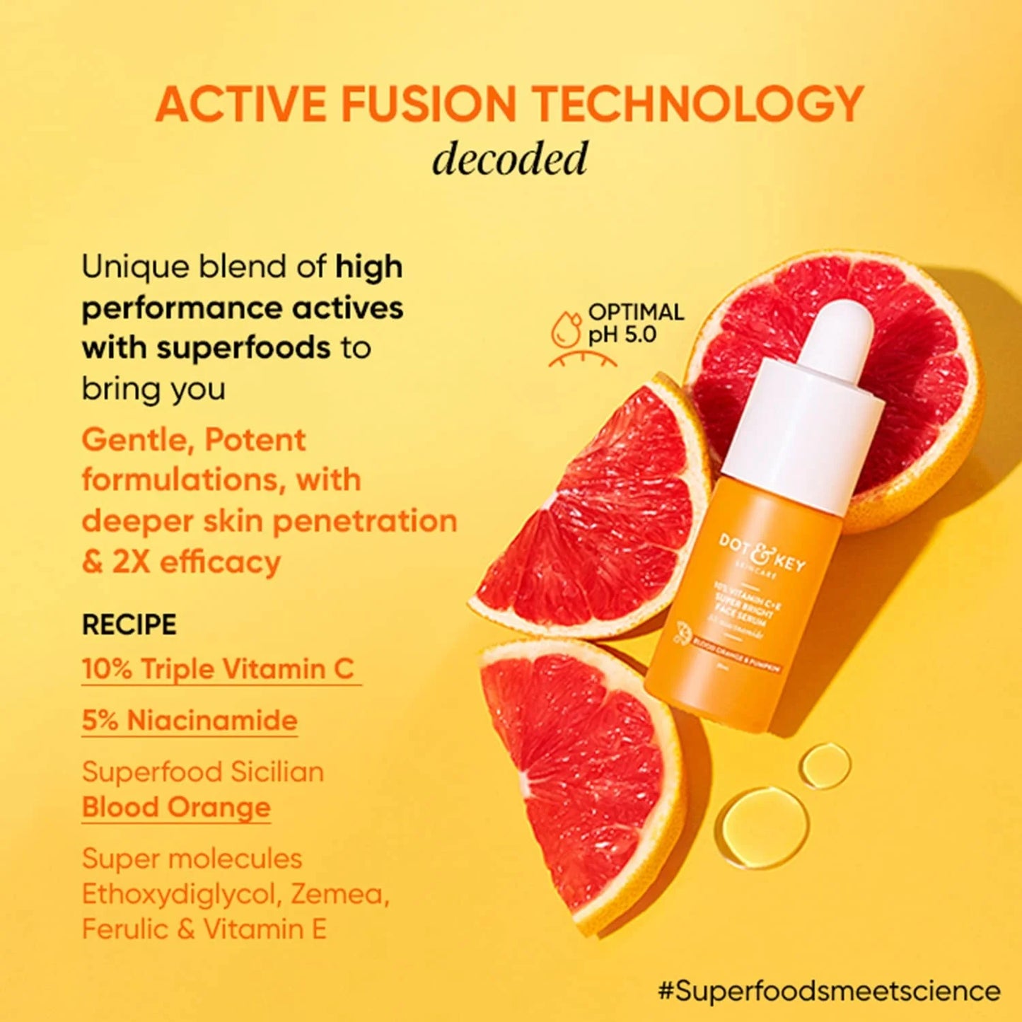 Dot & Key 10% Vitamin C+E Super Bright Face Serum With 5% Niacinamide, Glows Skin - 30 ml