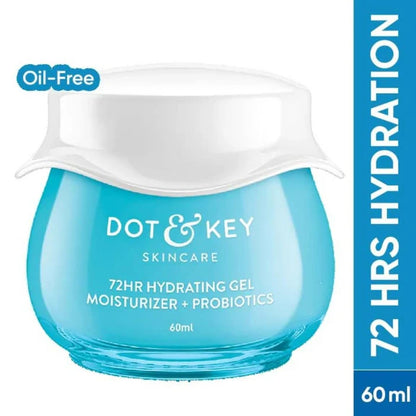 Dot & Key 72 Hr Hydrating Probiotic Face Gel With With Hyaluronic Acid, Kombucha & Rice Water - 60 ml