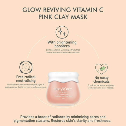 Dot & Key Glow Reviving Vitamin C Pink Clay Face Mask - 85 gm