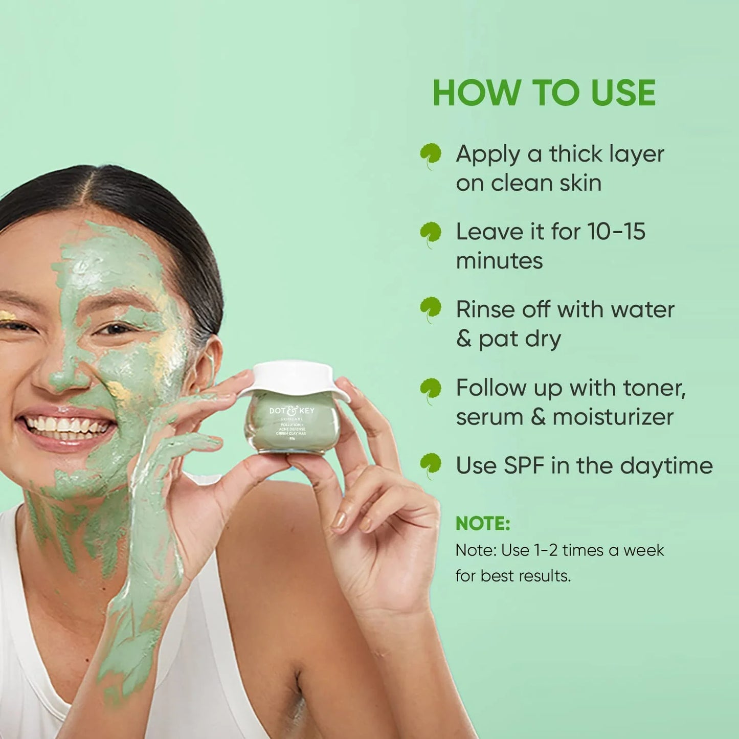 Dot & Key Pollution + Acne Defense Green Clay Face Mask - 85 gm