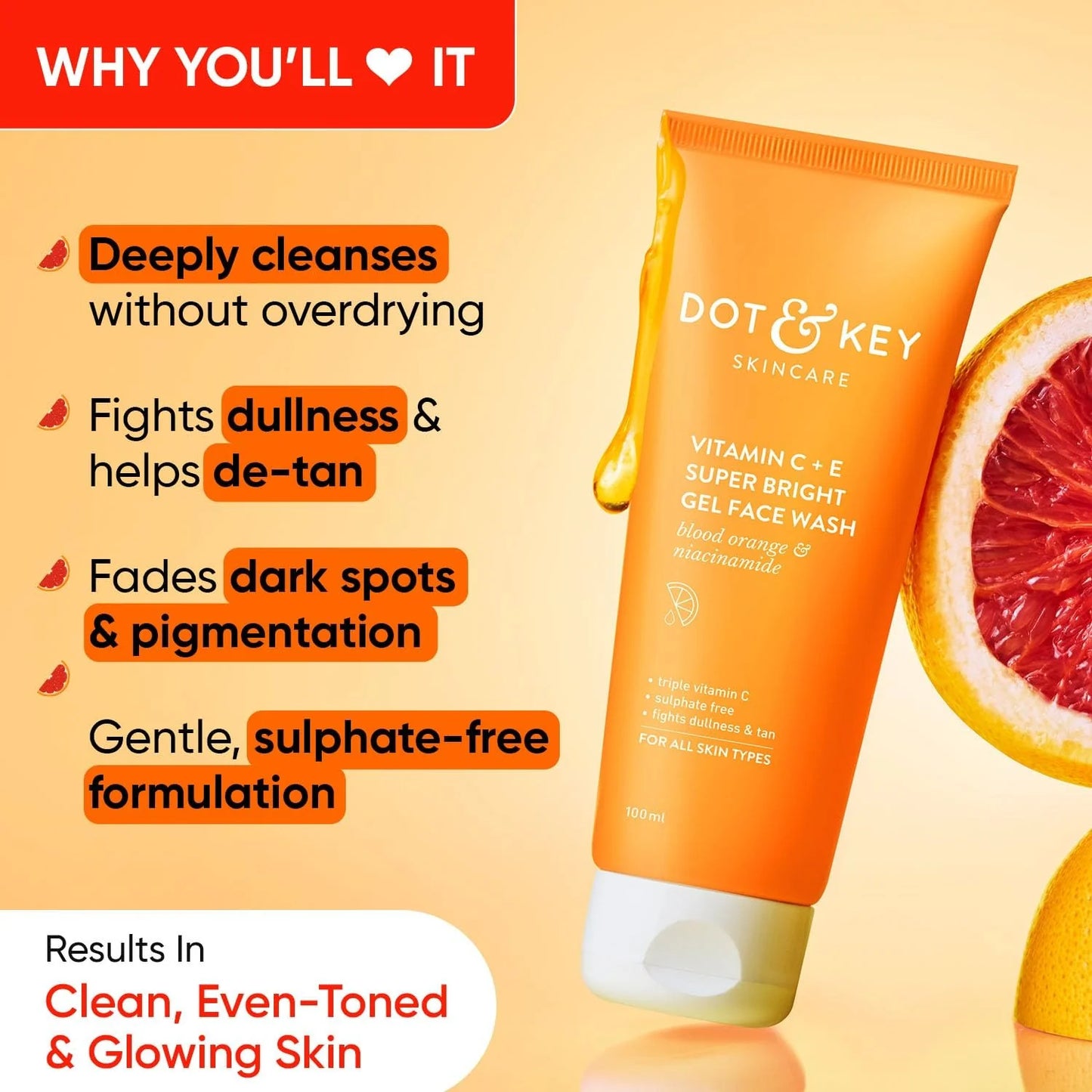 Dot & Key Vitamin C+E Super Bright Gel Face Wash - 100 ml