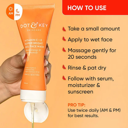 Dot & Key Vitamin C+E Super Bright Gel Face Wash - 100 ml