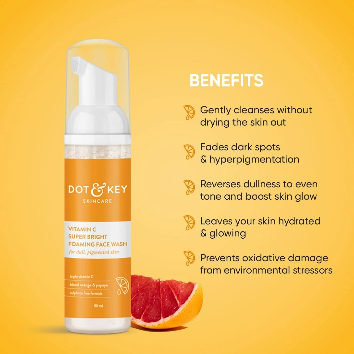 Dot & Key Vitamin C Super Bright Foaming Face Wash - 80 ml