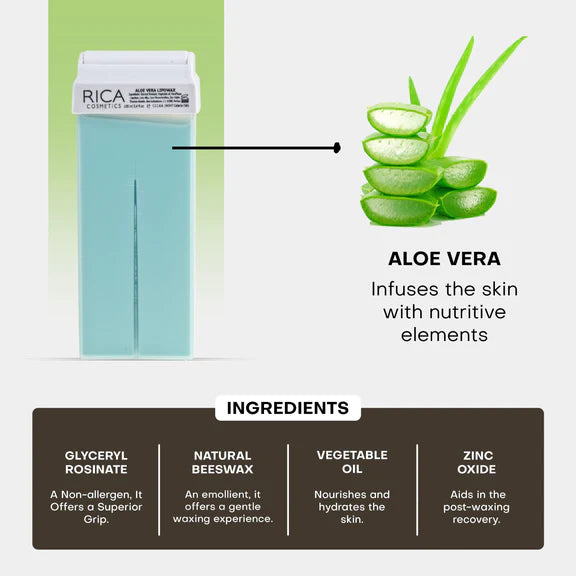 Rica Aloe Vera Roll On Lipo Wax Refill With Aloe Vera Extract - 100 ml