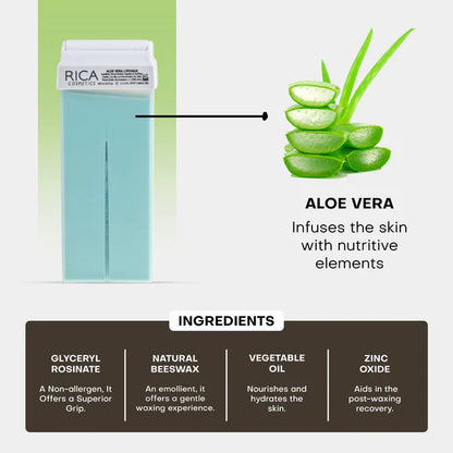 Rica Aloe Vera Roll On Lipo Wax Refill With Aloe Vera Extract - 100 ml