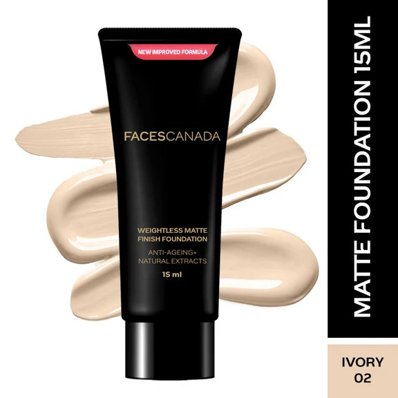 Faces Canada Weightless Matte Finish Foundation-Ivory 02 - 15 ml