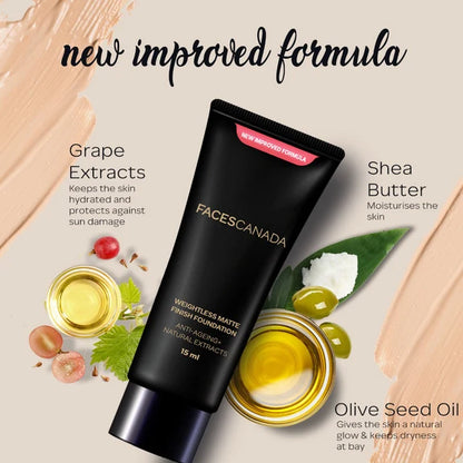 Faces Canada Weightless Matte Finish Foundation-Ivory 02 - 15 ml
