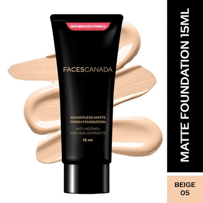 Faces Canada Weightless Matte Finish Foundation-Beige 05 - 15 ml