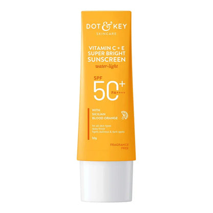 Dot & Key Vitamin C + E Face Sunscreen SPF 50 PA+++ For Glowing Skin, 100% No White Cast - 50 gm