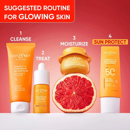 Dot & Key Vitamin C + E Face Sunscreen SPF 50 PA+++ For Glowing Skin, 100% No White Cast - 50 gm